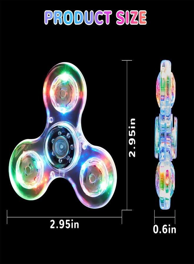 WELLVO LED Fidget Spinner for Kids Adults 2Pcs, Light up Sensory Fidget Toys for Kids 4-8 8-12 Anxiety Stress Relief, Classroom Prizes Glow in The Dark Hand Spinner Boys Girls Birthday Gifts - Image 3